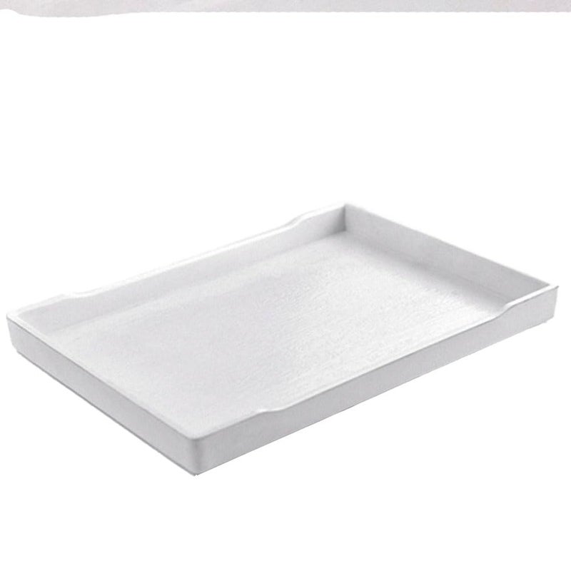 OMEM Reptile Bowl Large Food and Water Dish Enough Space Also Fit for Bath Simulated Wood Grain Surface (M, White) - Image 1